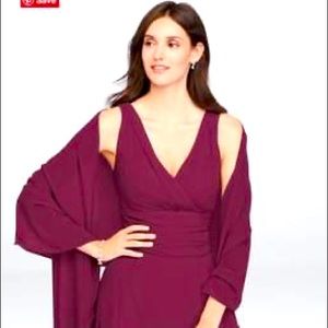 Wine colored bridesmaid dress w/ wrap - Size 18.